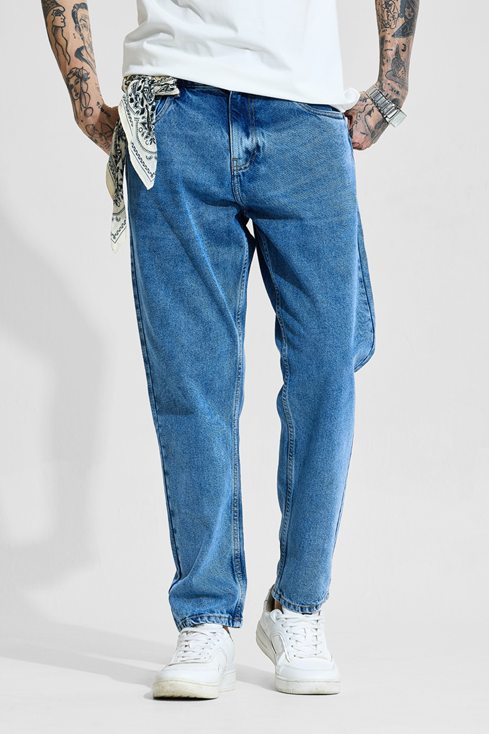 Image of Snitch Loose Fit Men Blue Jeans