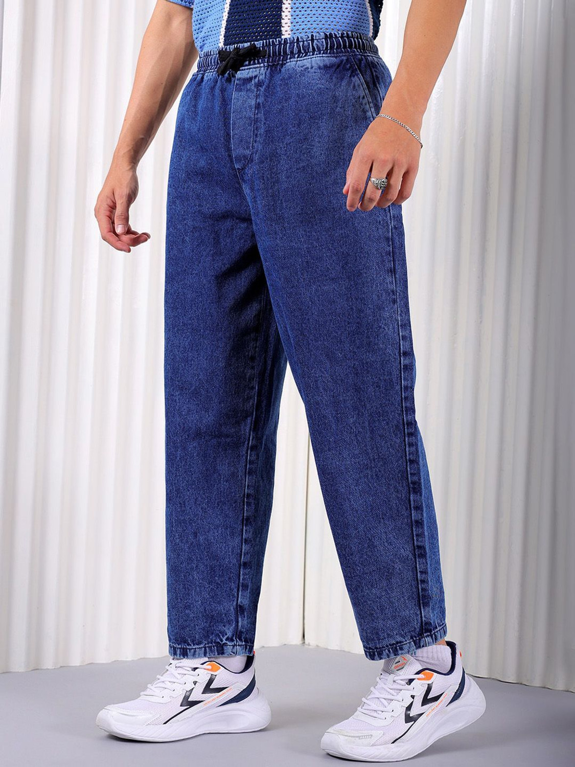 Image of The Indian Garage Co. Loose Fit Men Blue Jeans