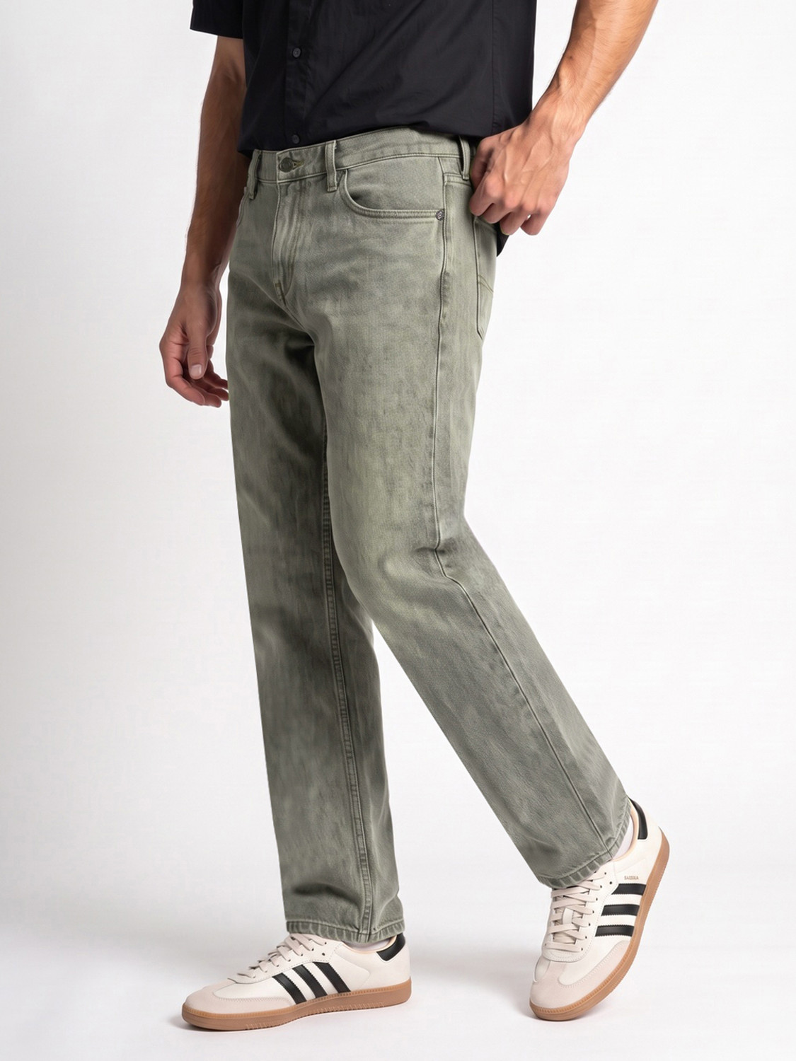 Image of Urbano Fashion Relaxed Fit Men Grey Jeans