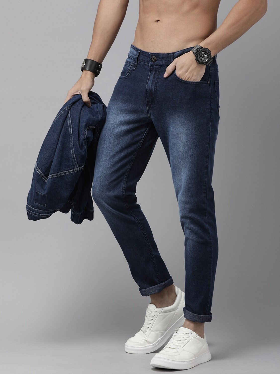 Image of Roadster Slim Men Dark Blue Jeans