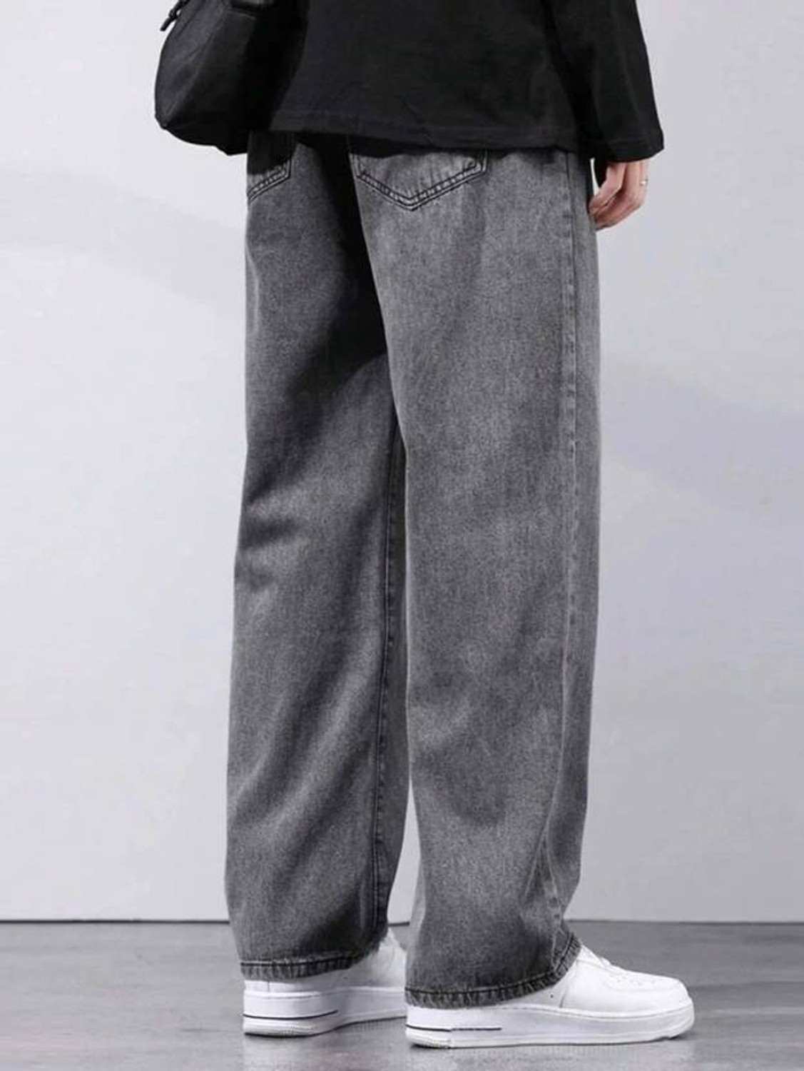 Image of GSH Straight Fit Men Dark Grey Jeans