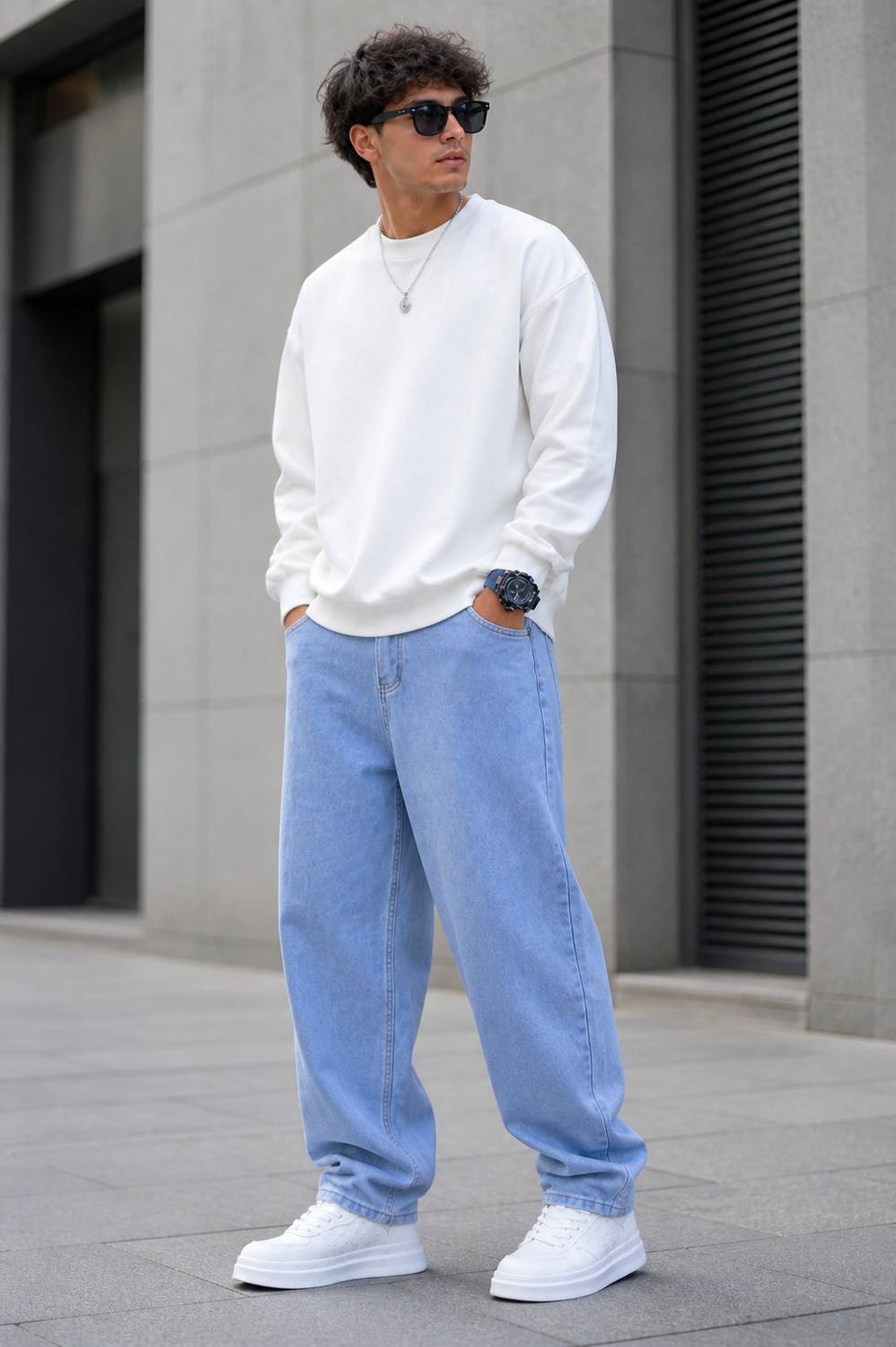 DENIM LOOK Men Light Blue Jeans - Image 1