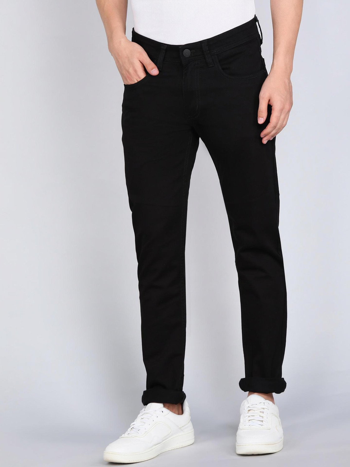 Image of PETER ENGLAND Regular Men Black Jeans