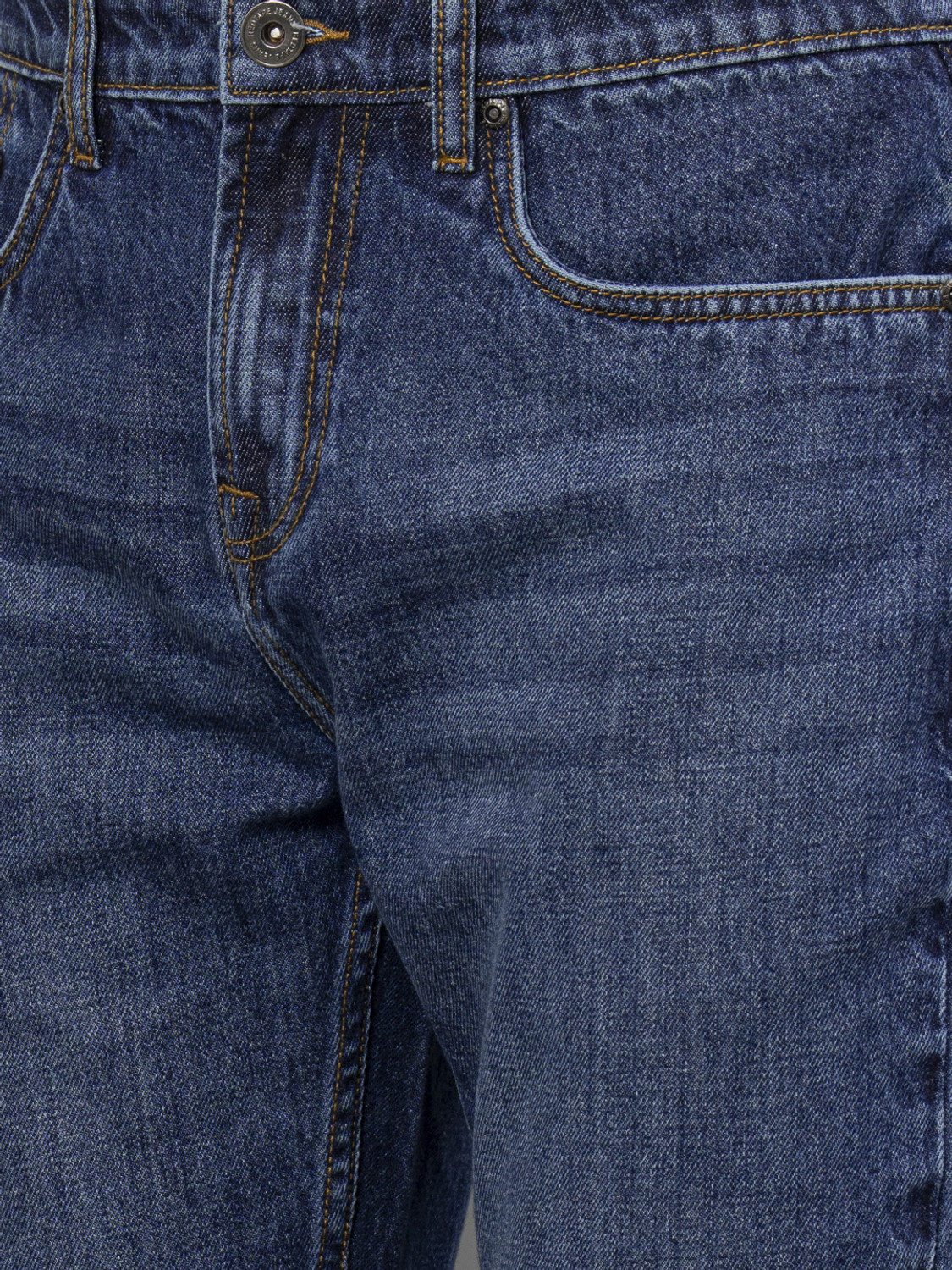 Image of RED TAPE Men Straight Fit Mid Rise Dark Blue Jeans