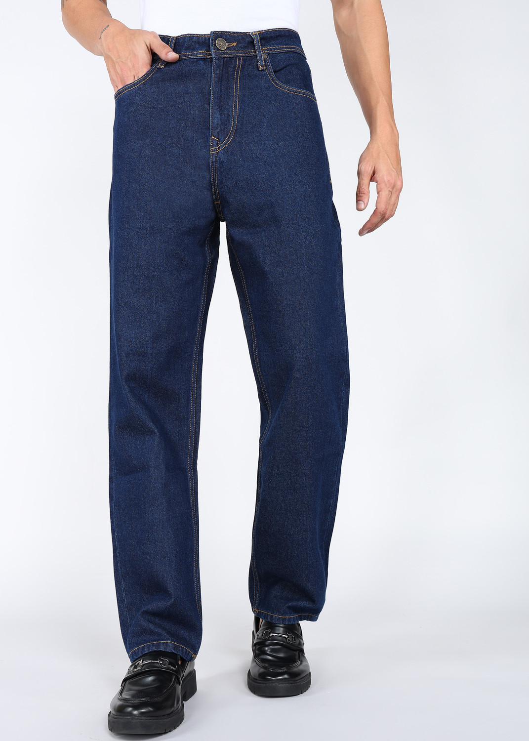 Image of BEING HUMAN Loose Fit Men Blue Jeans