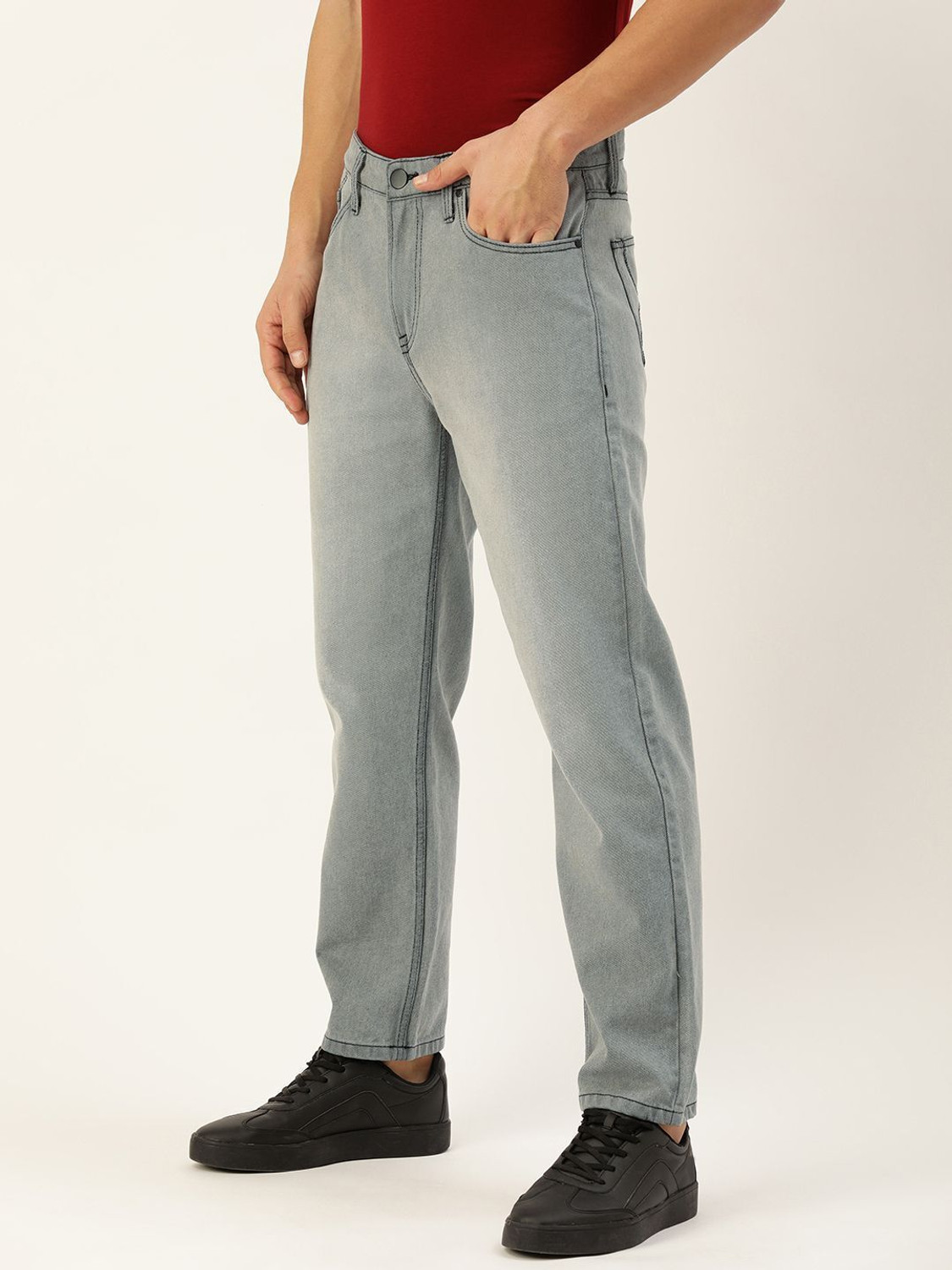 Image of Bene Kleed Relaxed Fit Men White Jeans