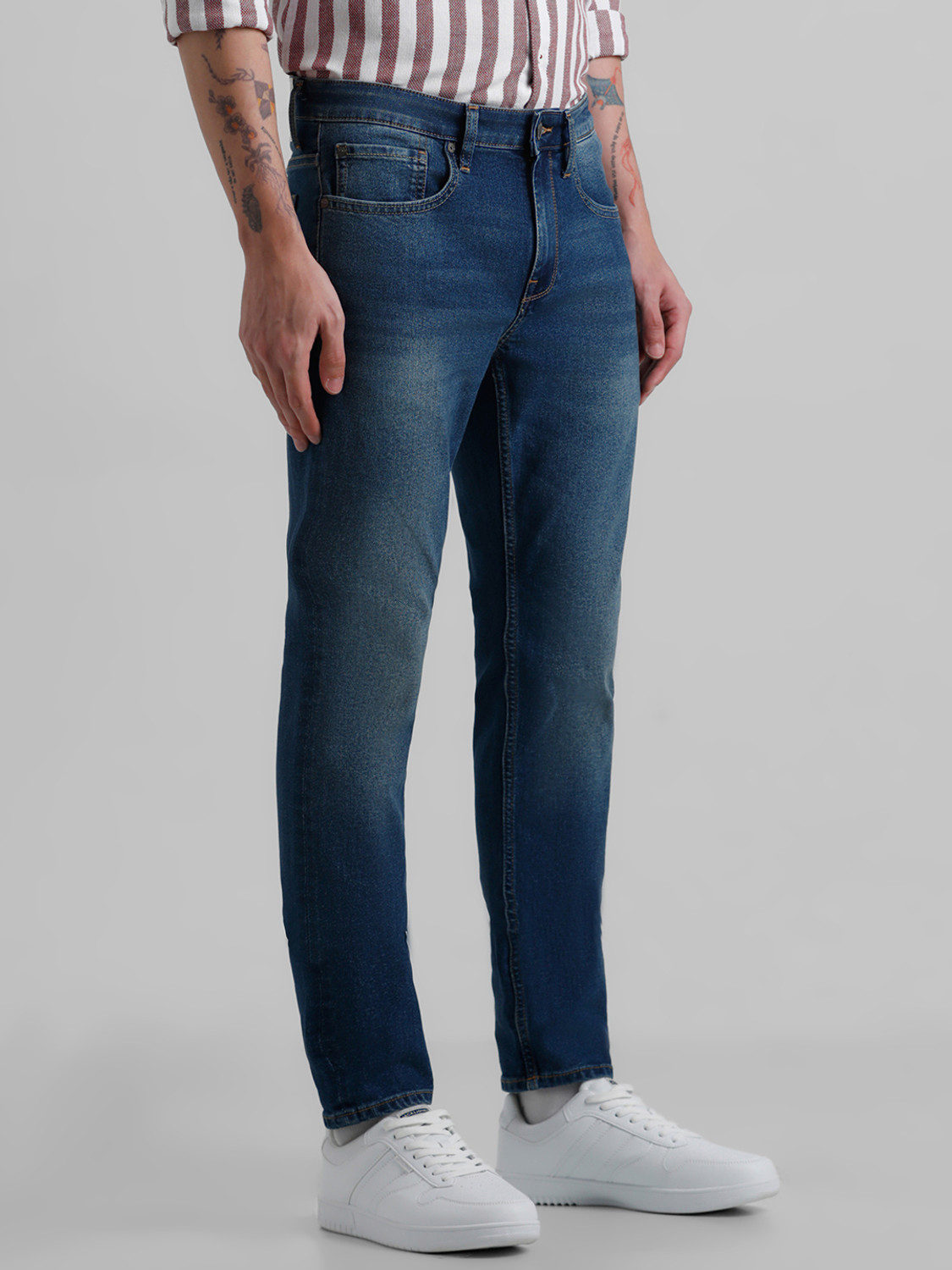 Image of JACK & JONES Slim Men Dark Blue Jeans