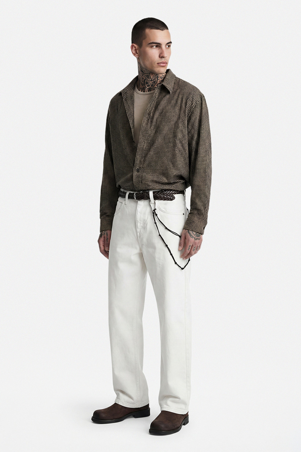 Image of Snitch Loose Fit Men White Jeans