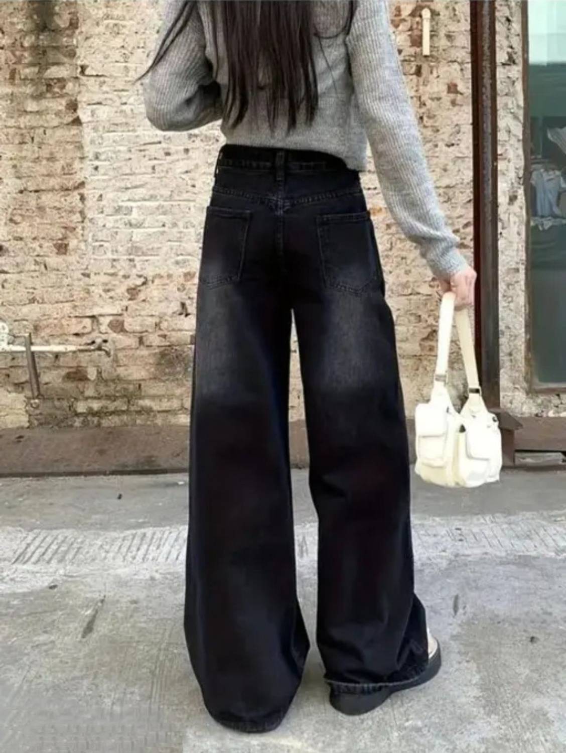LAZZY Wide Leg Black Jeans for Women - Image 4
