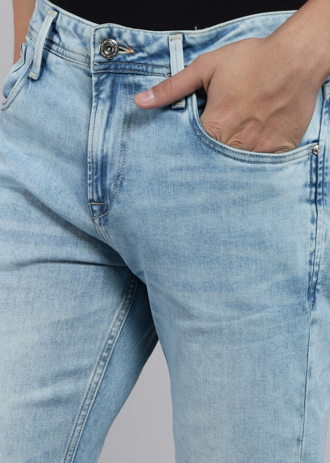 Image of KILLER Men Slim Mid Rise Blue Jeans