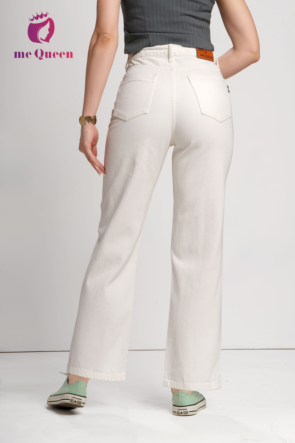 Image of me queen Loose Fit Women White Jeans