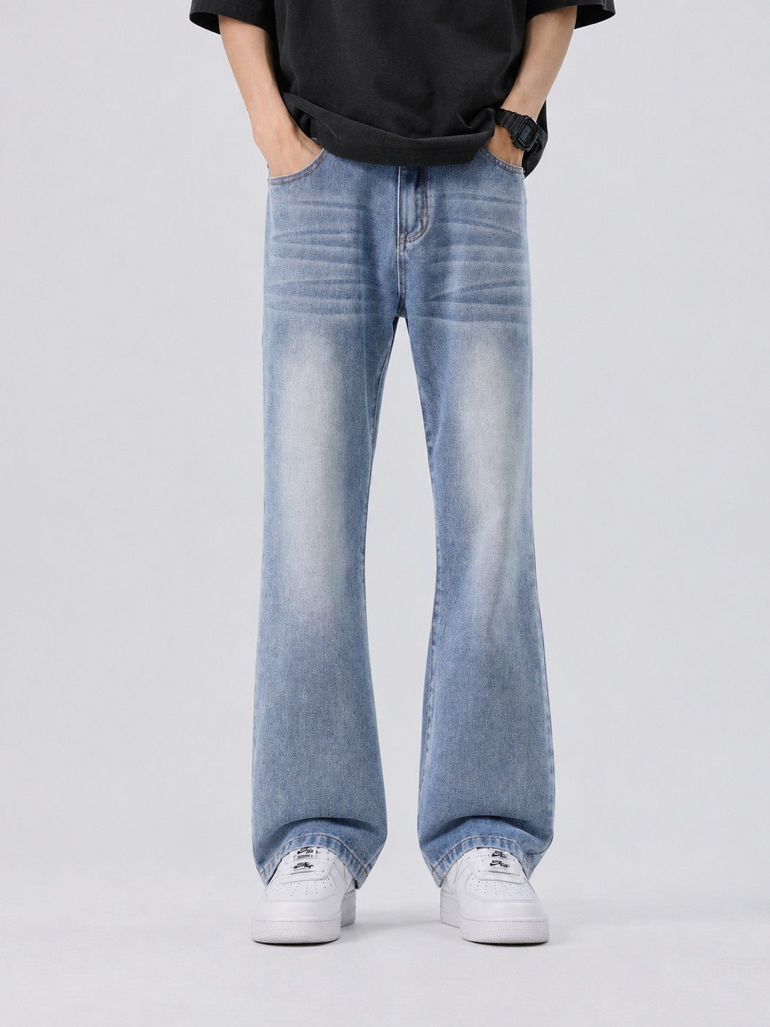 Image of ODDMONKEY Boot-Leg Men Light Blue Jeans