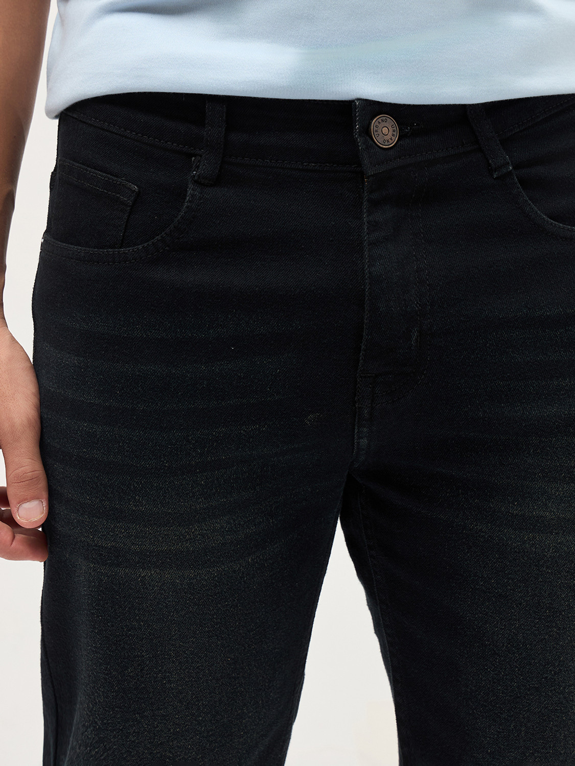 Image of Urbano Fashion Regular Men Black Jeans