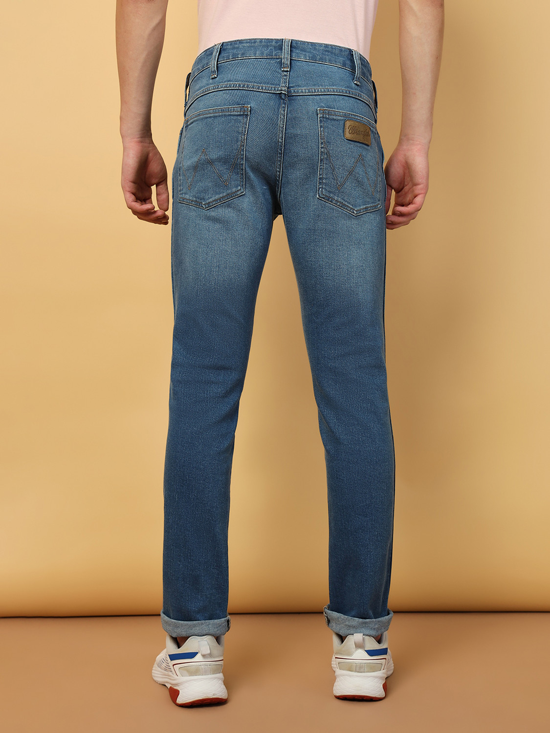 Image of Wrangler Slim Men Dark Blue Jeans