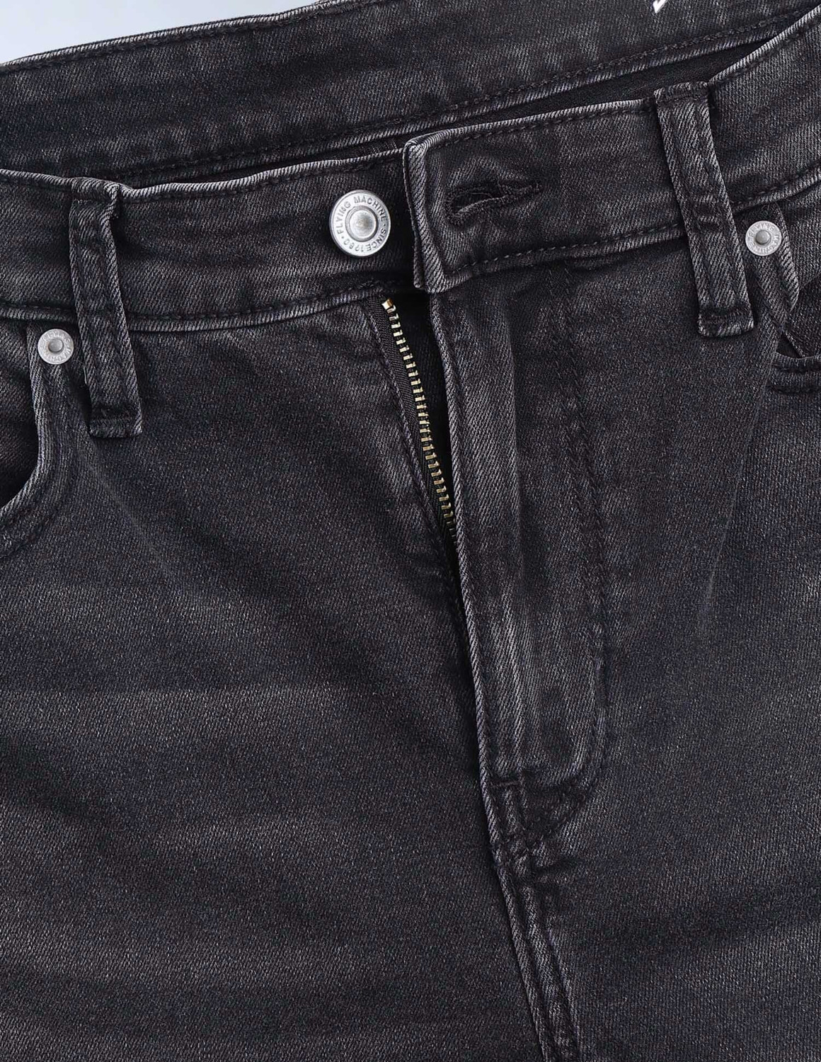 Image of FLYING MACHINE Tapered Fit Men Black Jeans