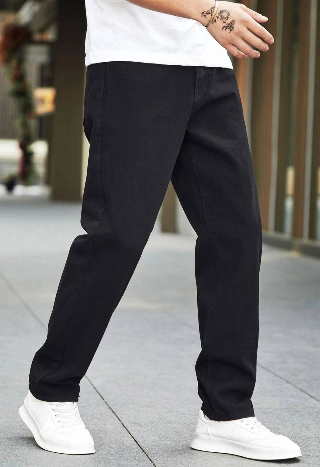 DENIM LOOK Loose Fit Men Black Jeans - Image 3