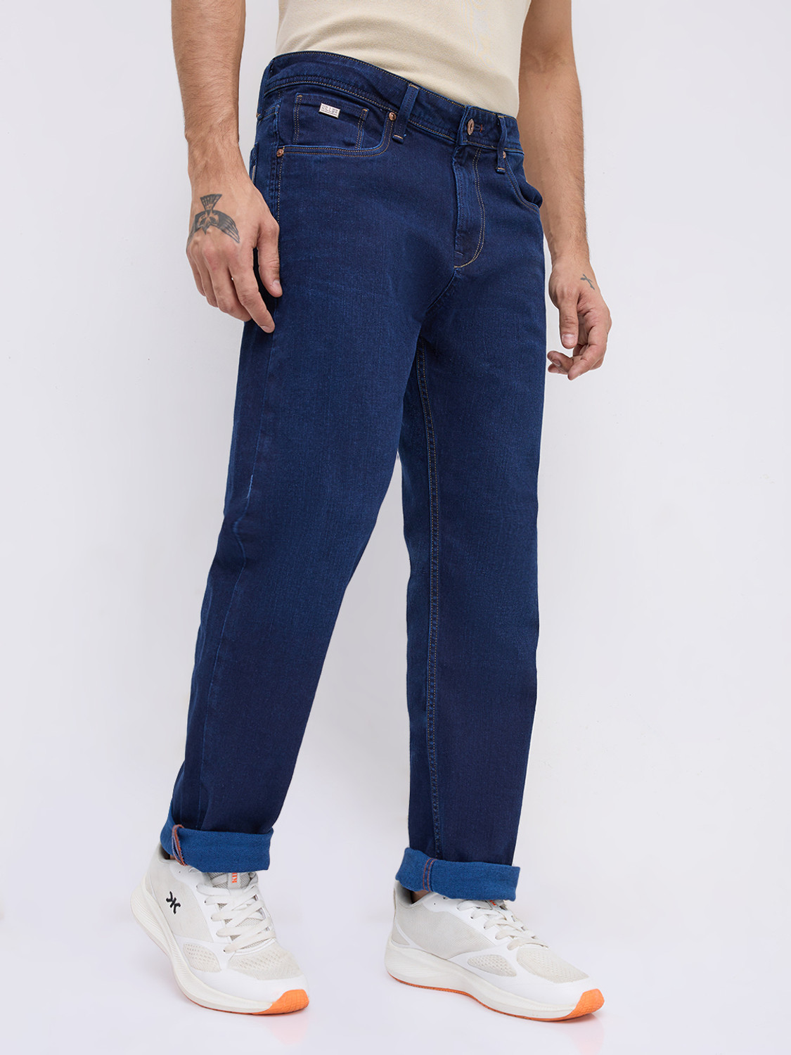Image of KILLER Straight Fit Men Dark Blue Jeans