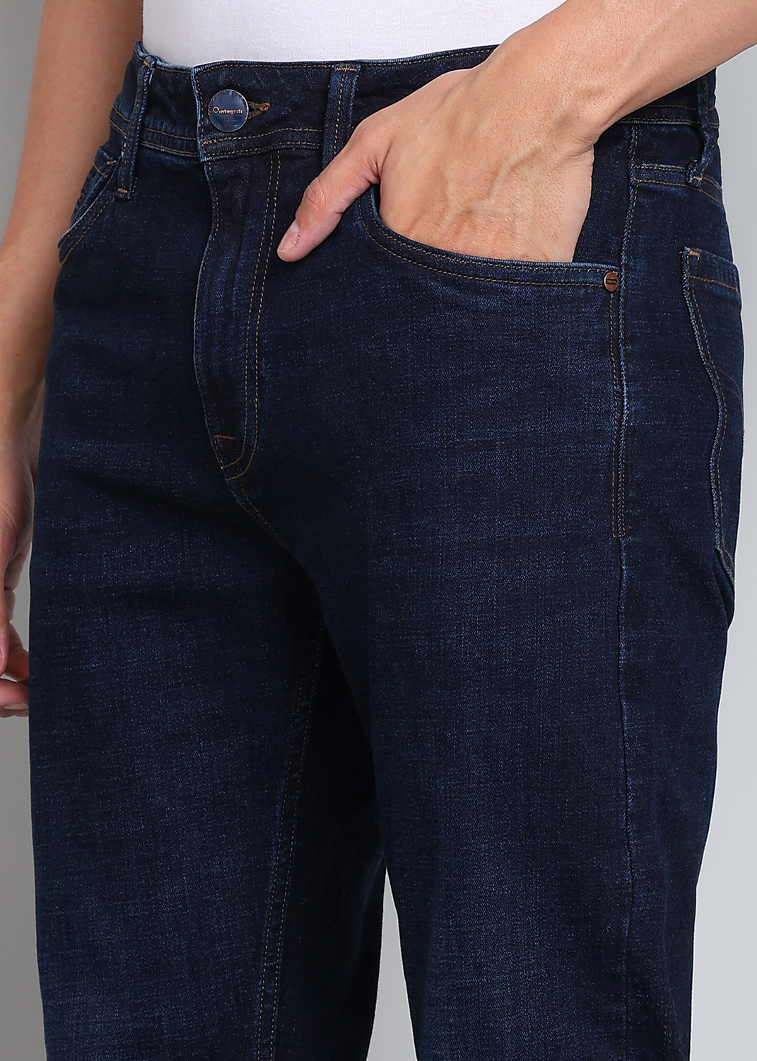 Image of INTEGRITI Straight Fit Men Blue Jeans