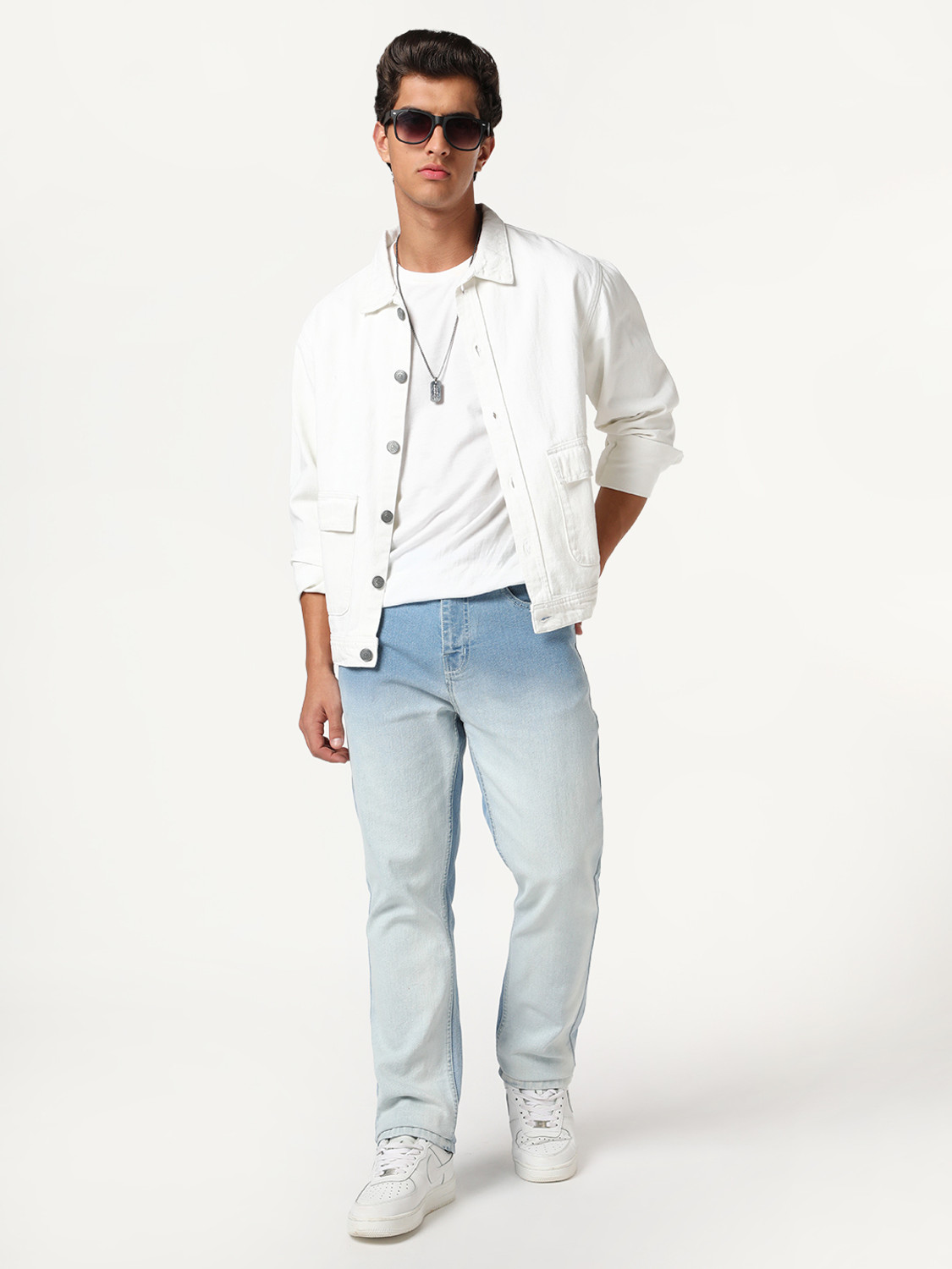 Image of Urbano Fashion Straight Fit Men Light Blue Jeans