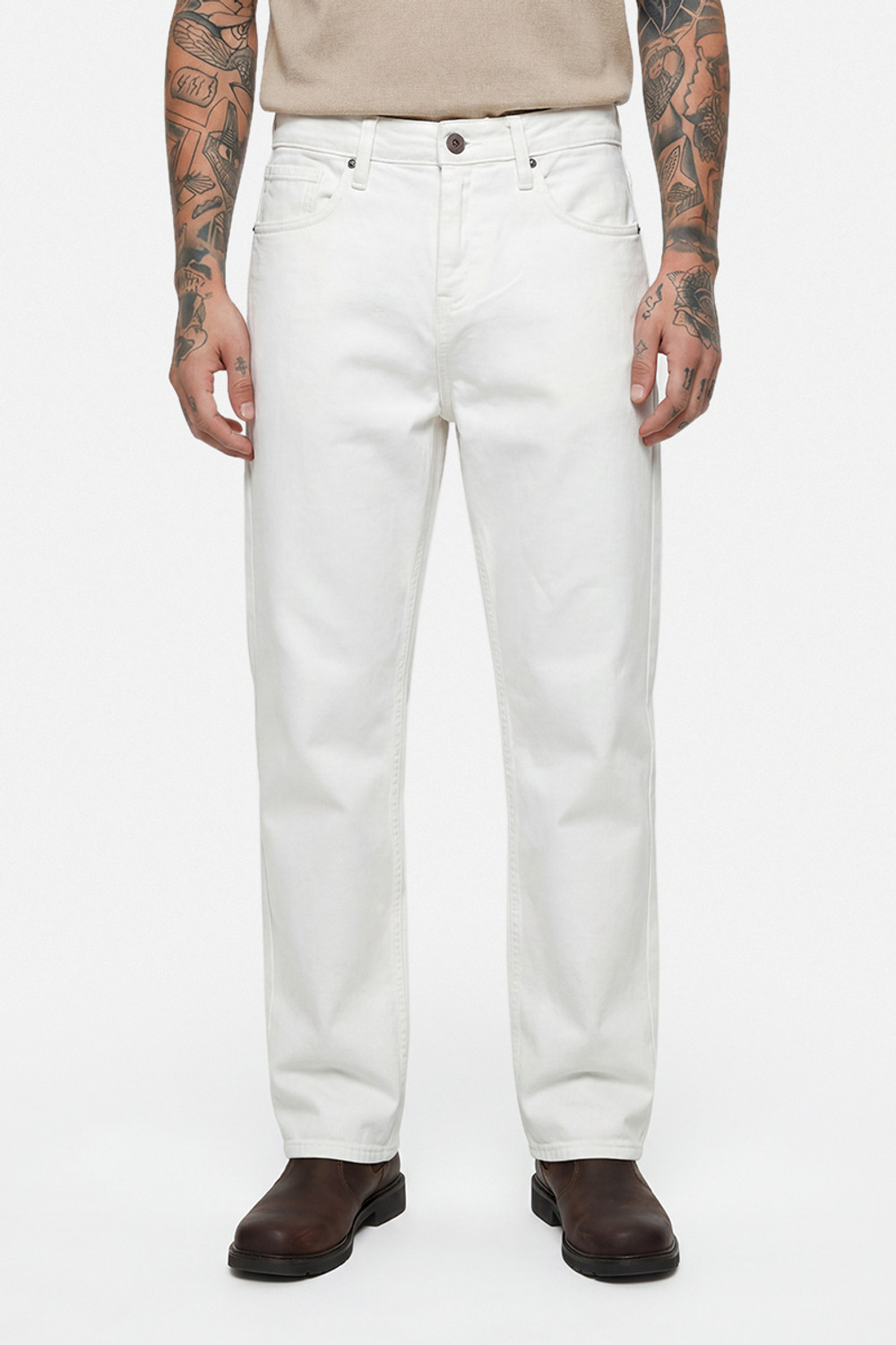 Image of Snitch Loose Fit Men White Jeans