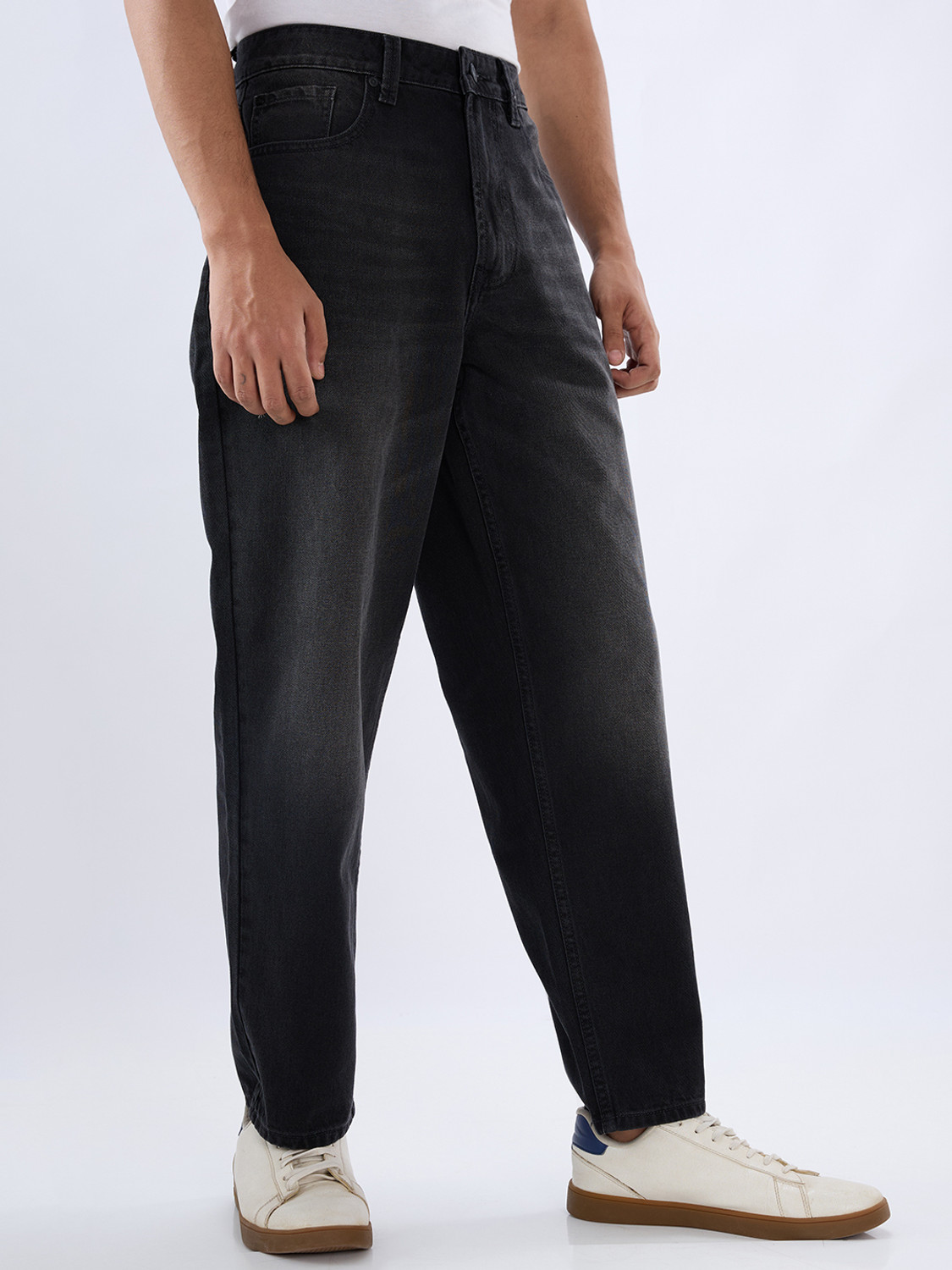Image of Spykar Loose Fit Men Black Jeans