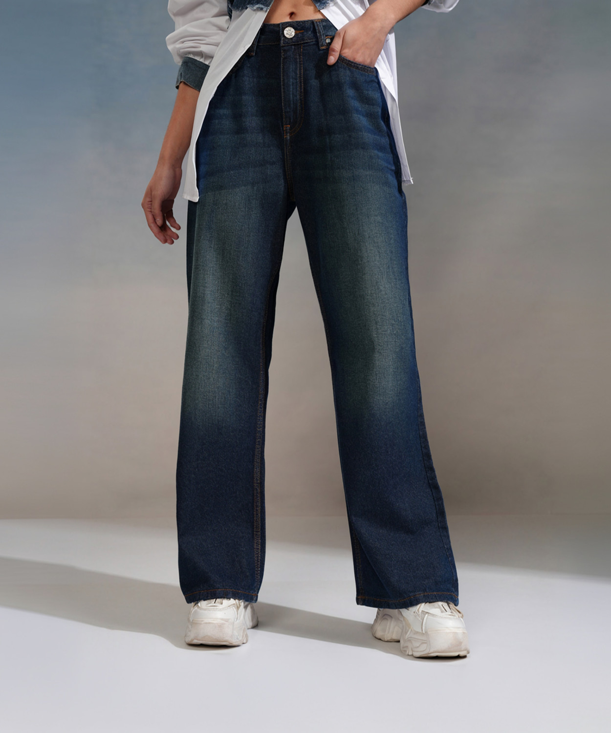 Image of Tokyo Talkies Loose Fit Women Blue Jeans