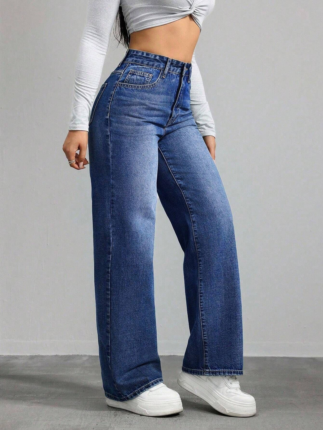 Image of YMT Straight Fit Women Dark Blue Jeans