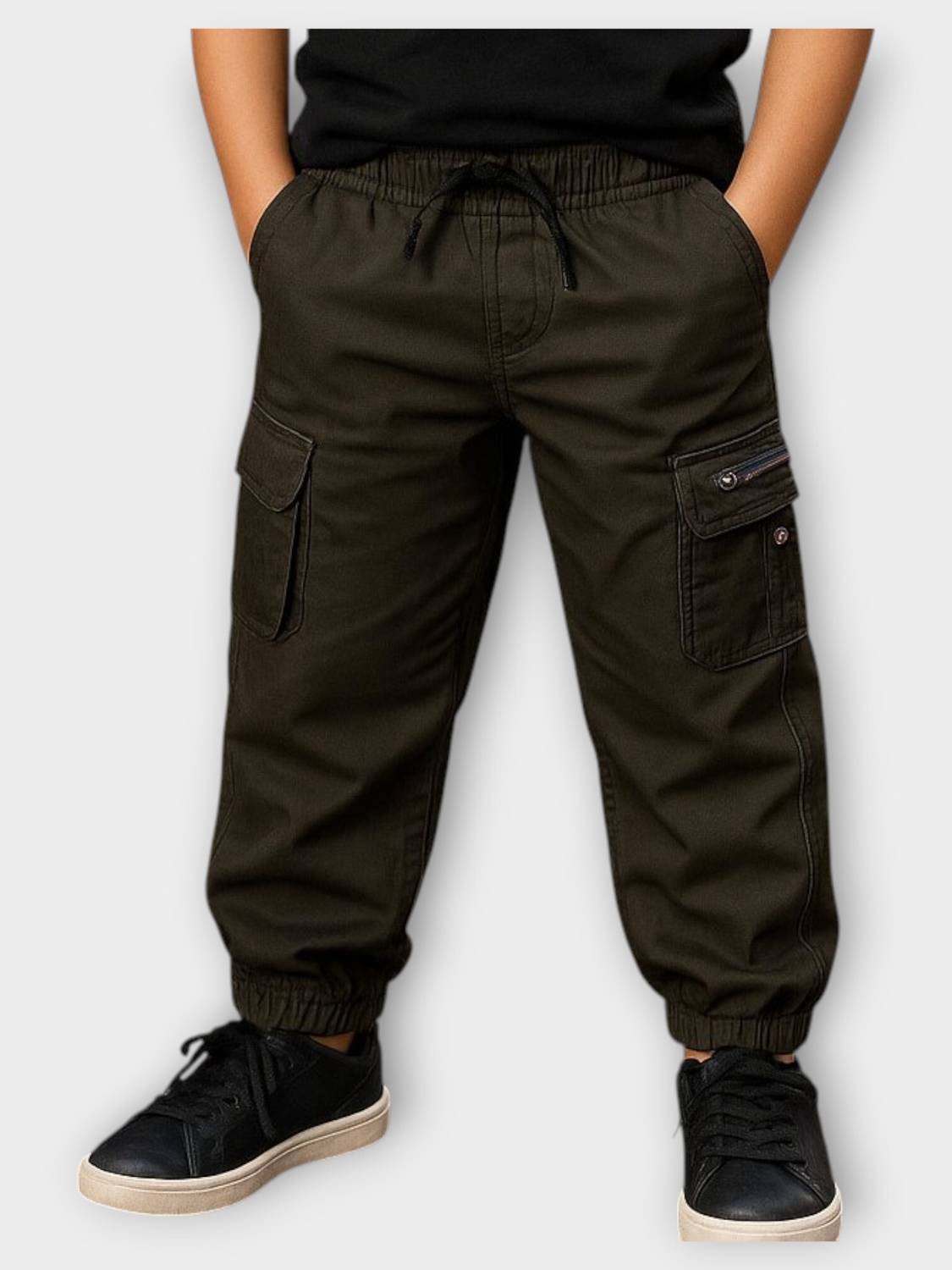 ICONIC Jogger Fit Boys Brown Jeans - Image 1