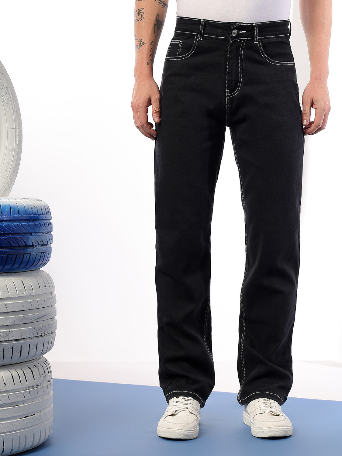 Image of KOTTY Regular Men Black Jeans
