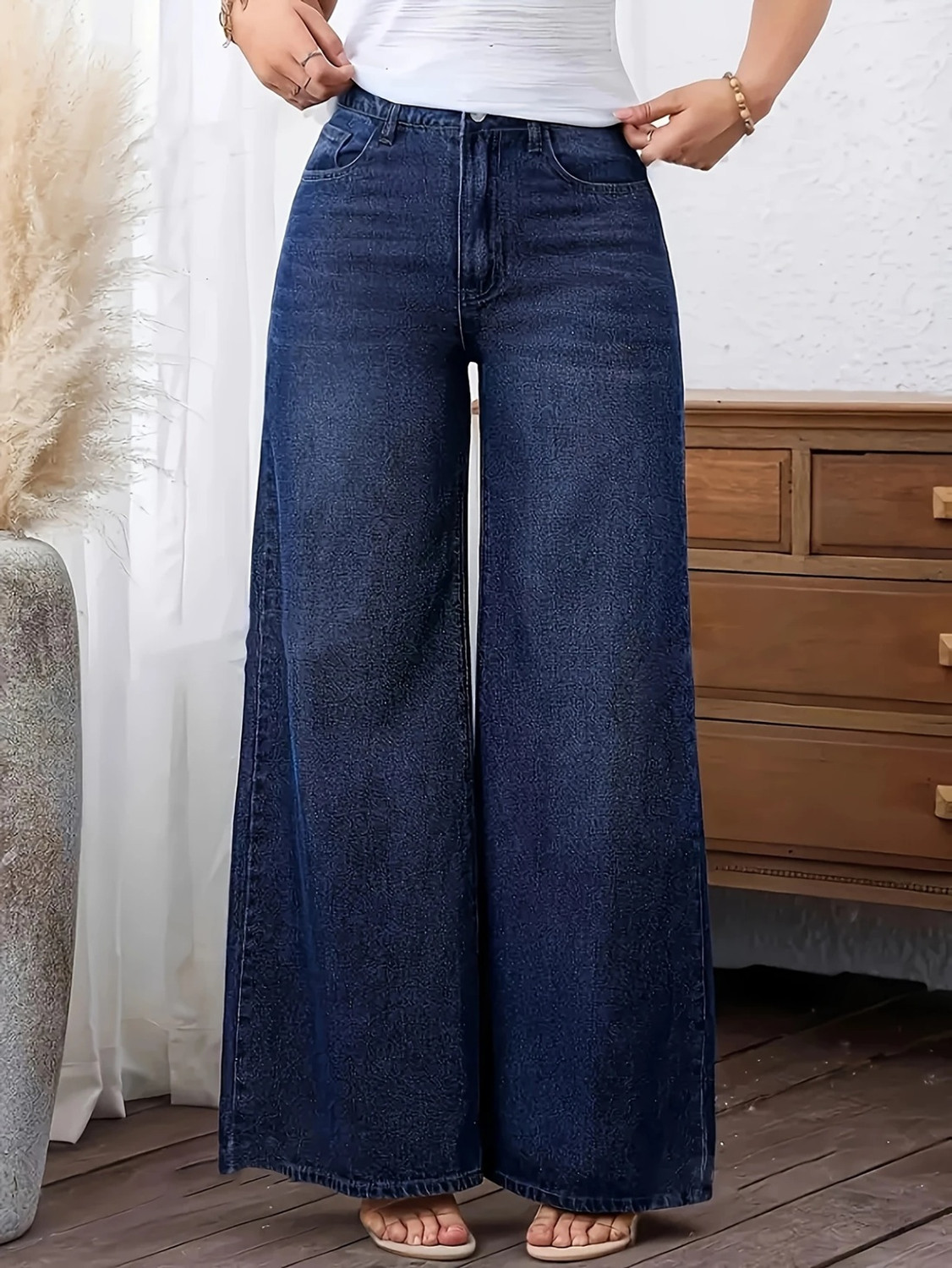 Image of GLOBENAUT Loose Fit Women Dark Blue Jeans