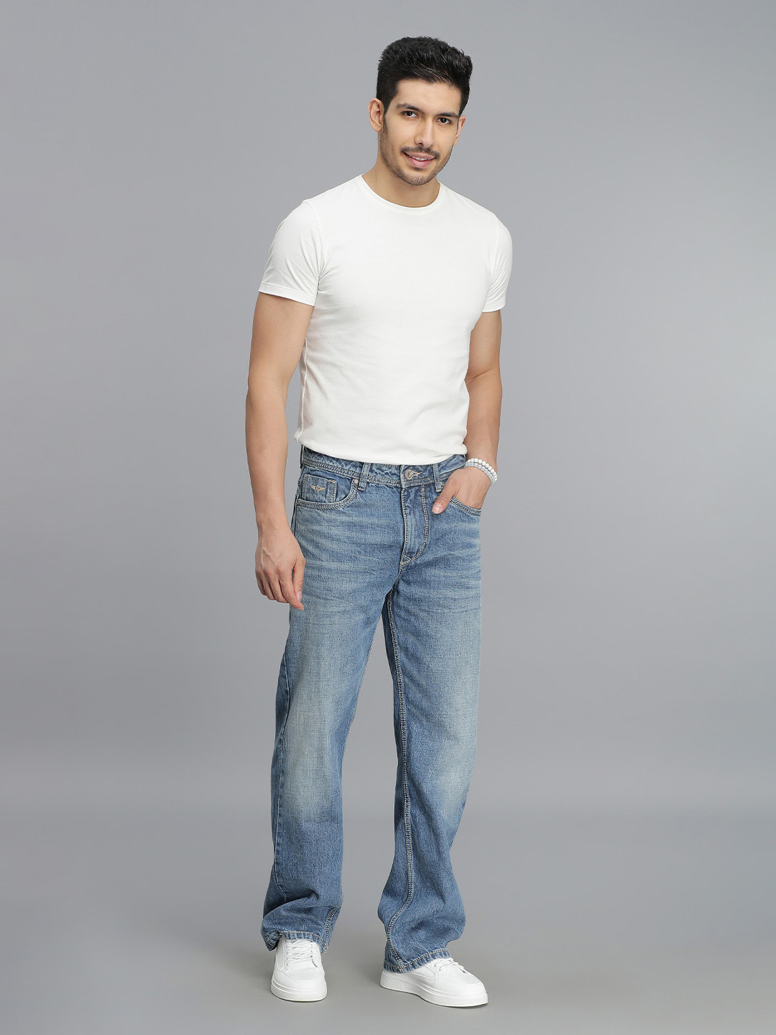 Image of ROOKIES Loose Fit Men Blue Jeans