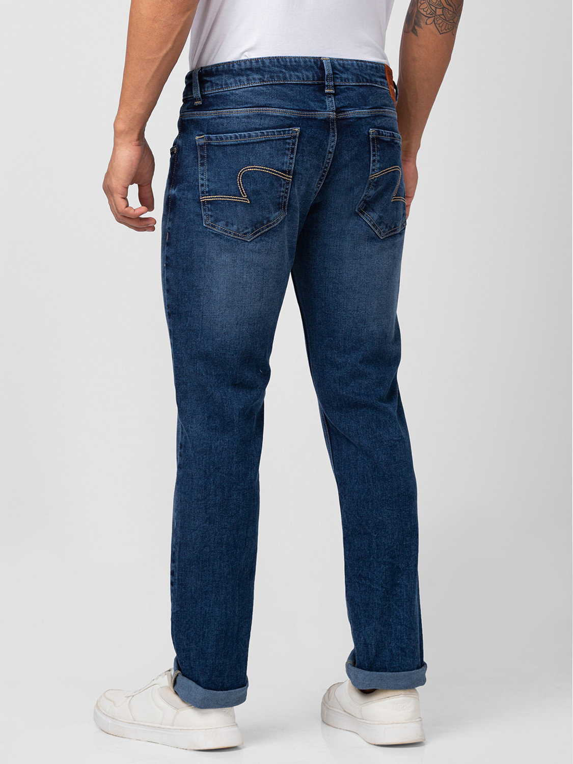 Image of Spykar Relaxed Fit Men Blue Jeans