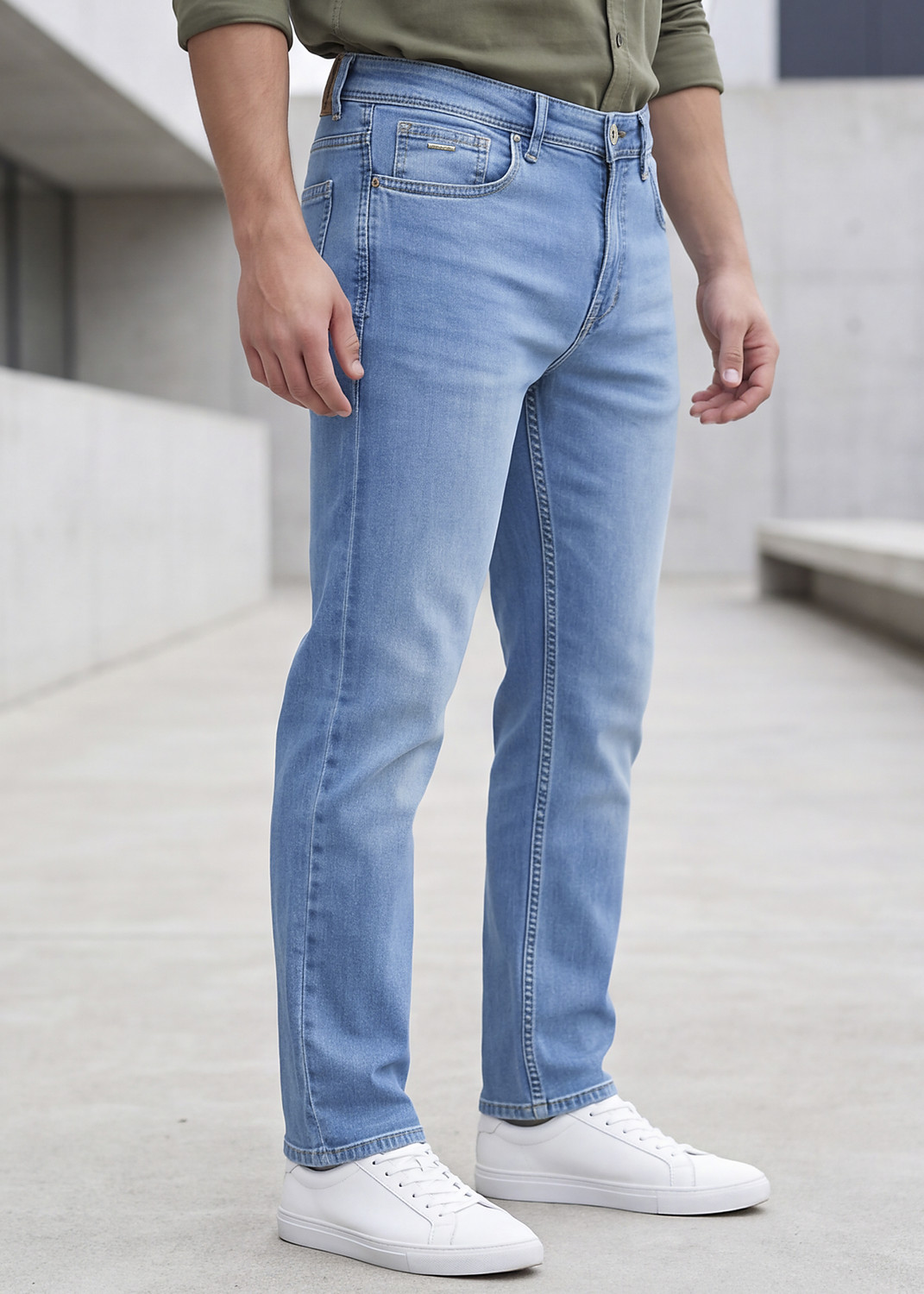 Image of KILLER Men Straight Fit Mid Rise Blue Jeans