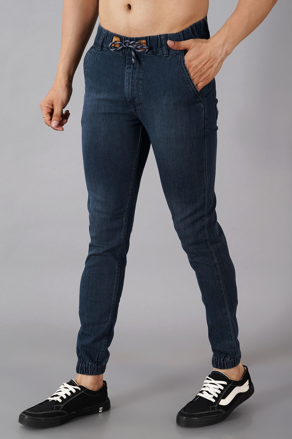 Image of NIVASU Jogger Fit Men Blue Jeans