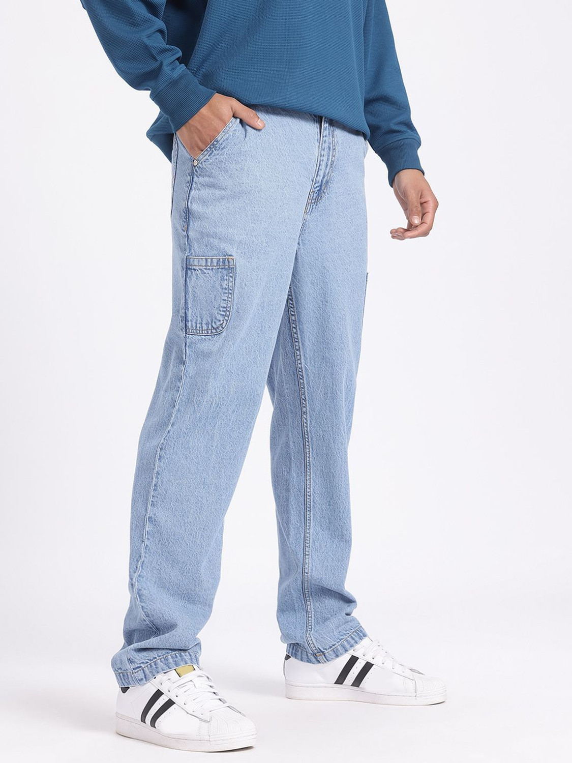 Image of Glitchez Boot-Leg Men Blue Jeans