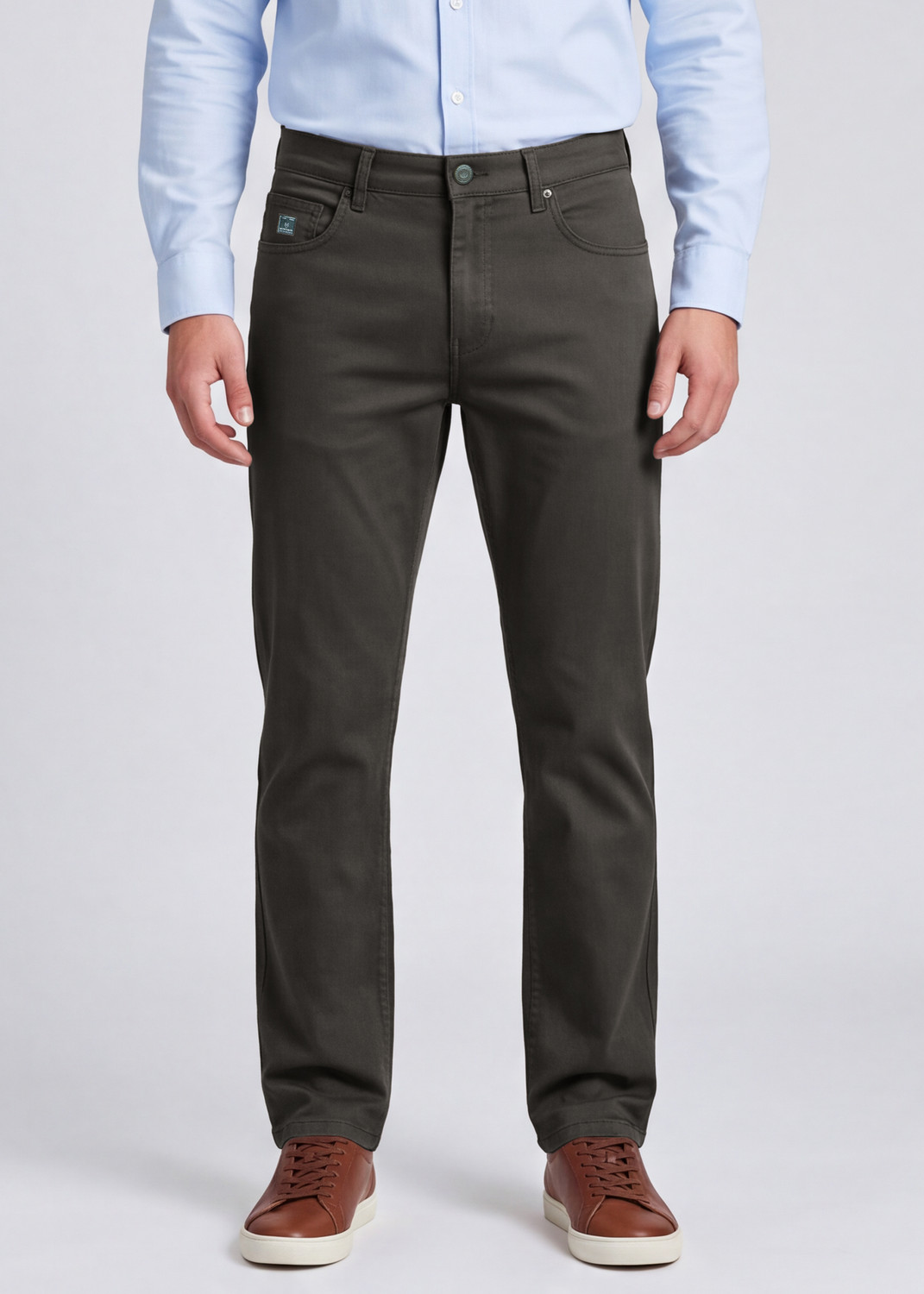 Image of INTEGRITI Men Straight Fit Mid Rise Brown Jeans