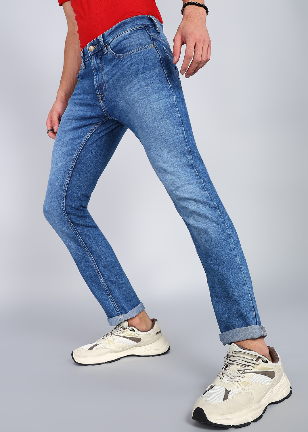 Image of Spykar Regular Men Blue Jeans