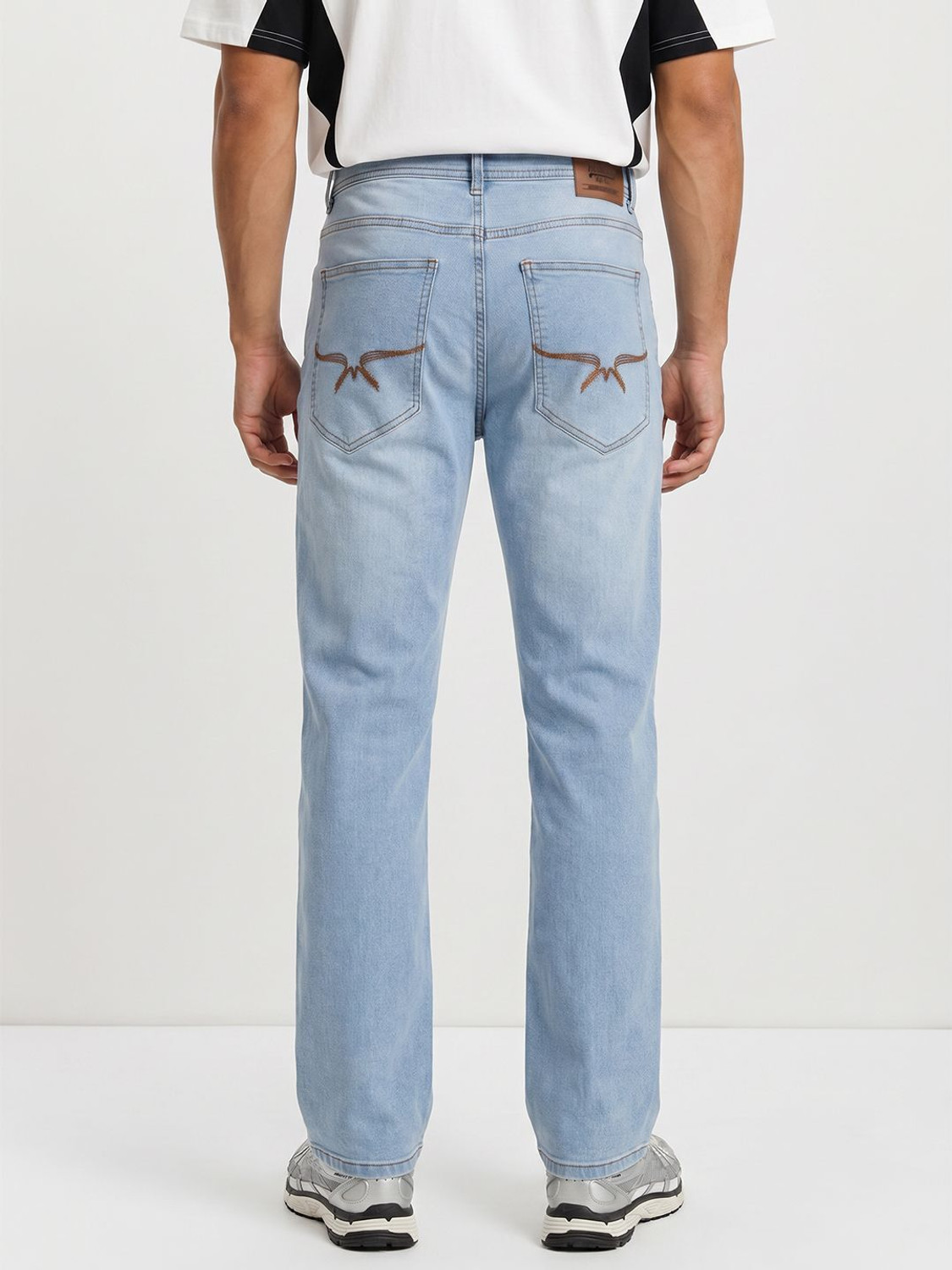 Image of Roadster Men Straight Fit Mid Rise Blue Jeans