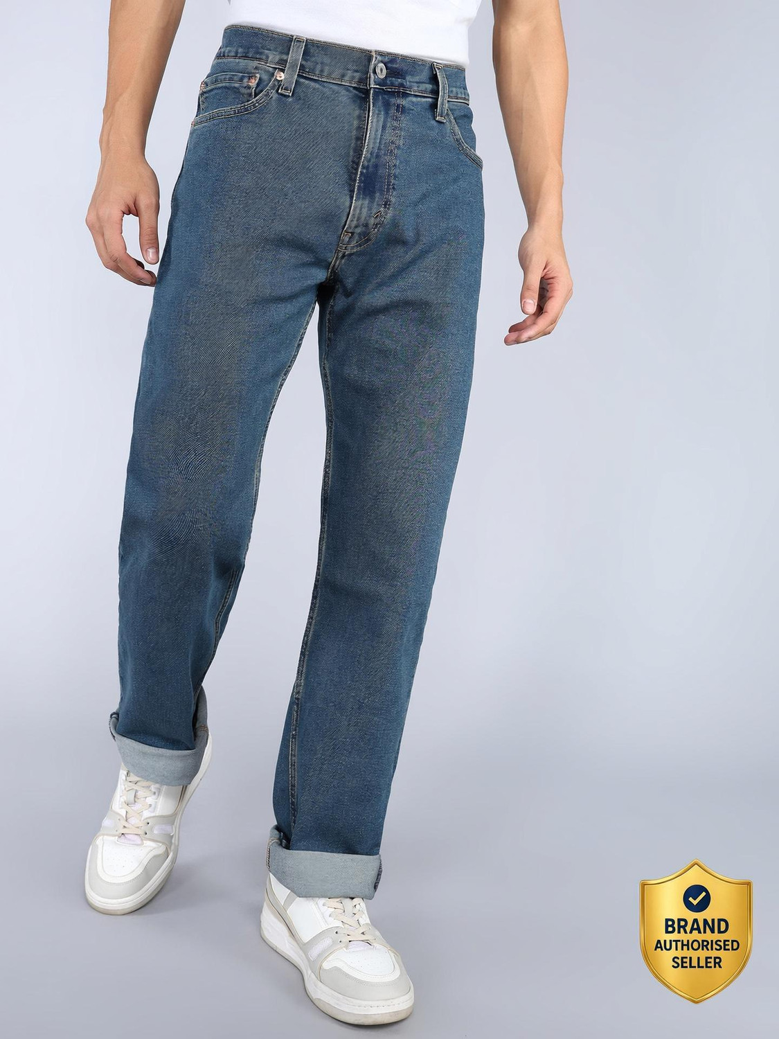 Image of LEVI'S Men Relaxed Fit Mid Rise Blue Jeans