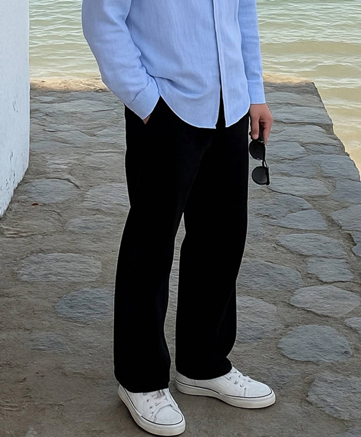 AzureAttire Loose Fit Men Black Jeans
