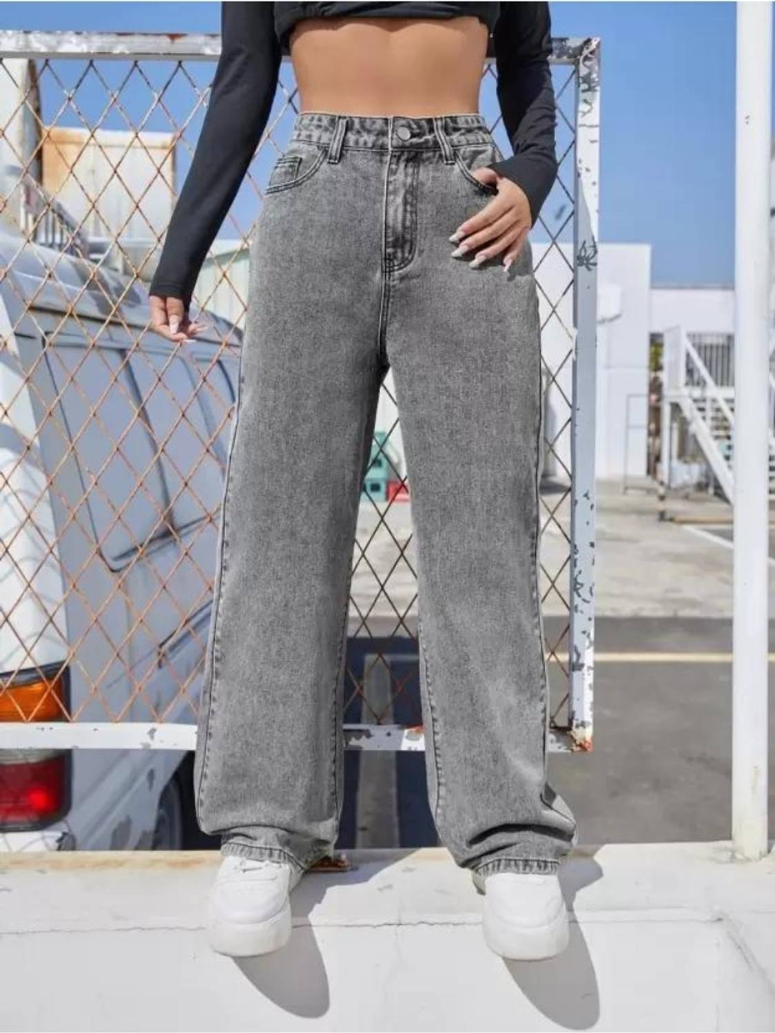Robecult Collection Boot-Leg Women Grey Jeans