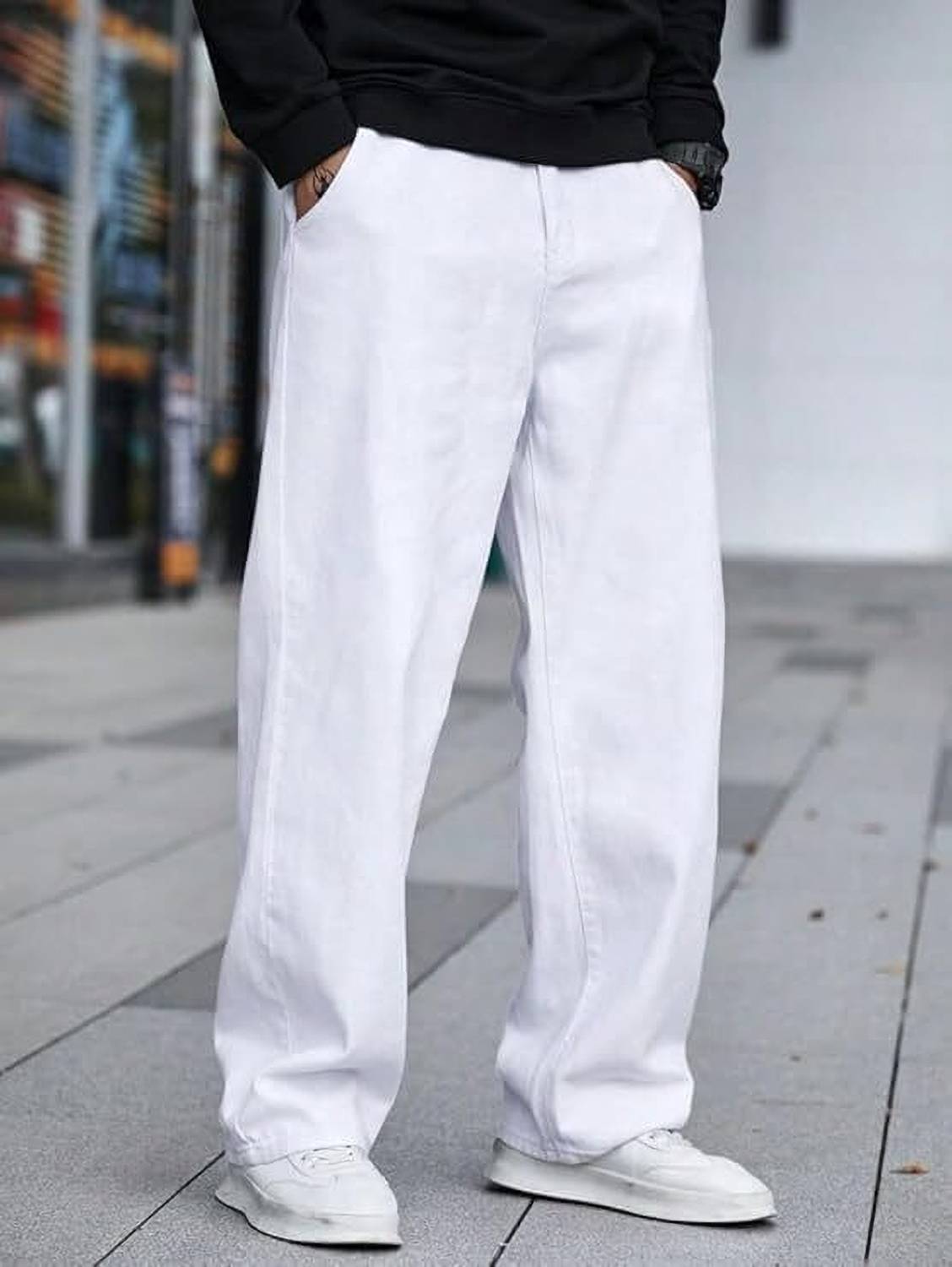 CABRRR Loose Fit Men White Jeans - Image 2