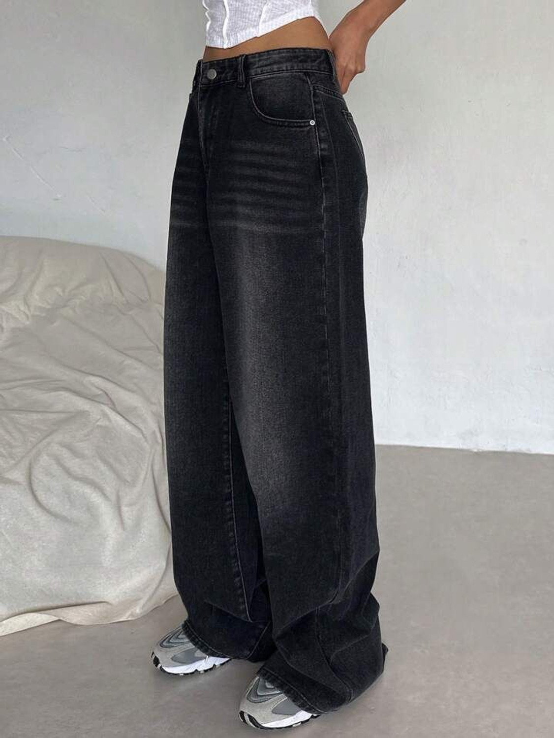 Image of H&H Baggy Fit Women Black Jeans