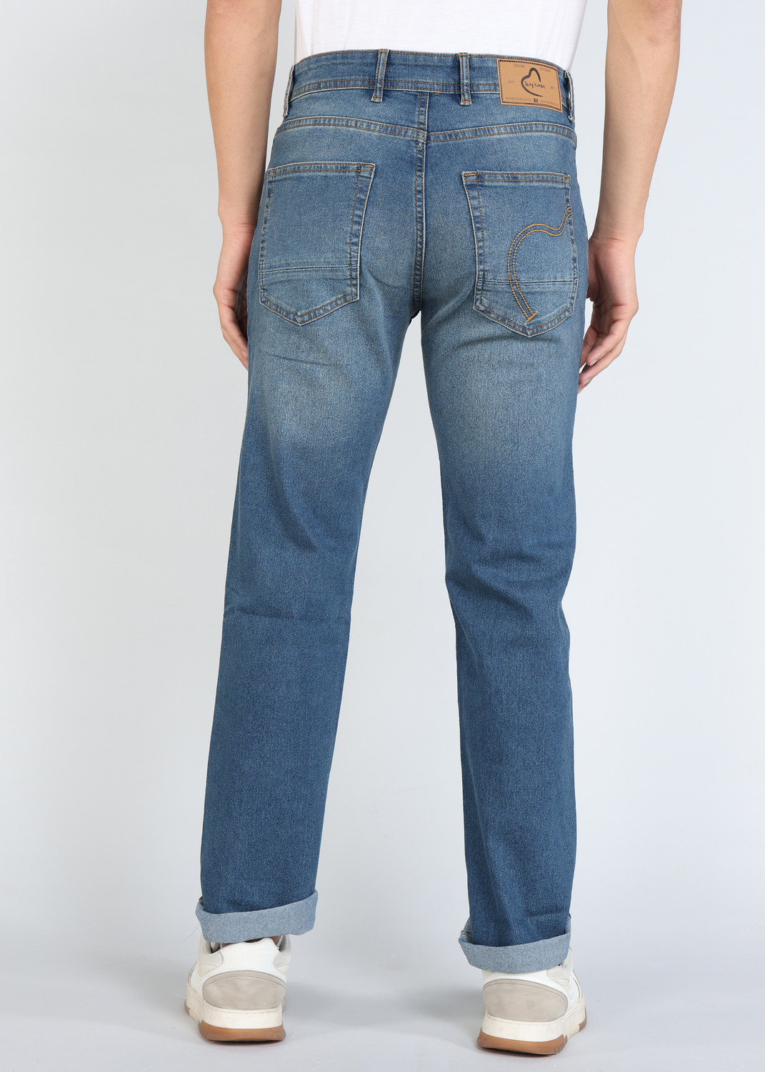 Image of BEING HUMAN Men Slim Mid Rise Blue Jeans