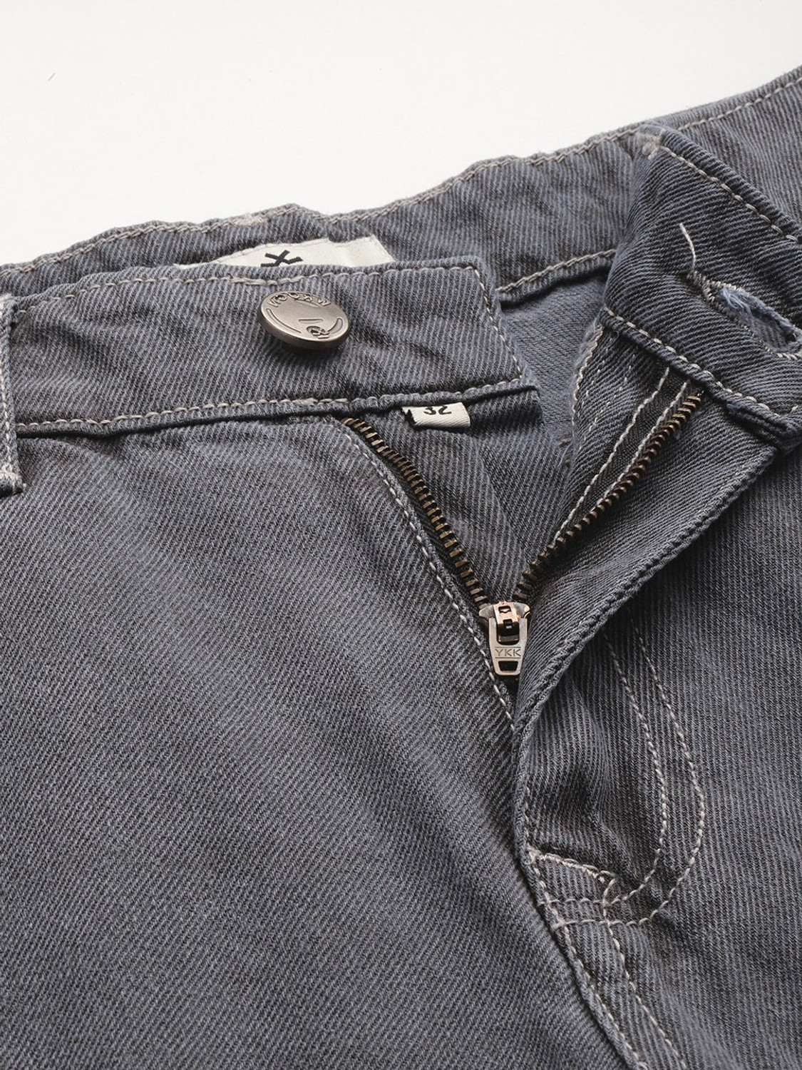 Image of WROGN Relaxed Fit Men Grey Jeans