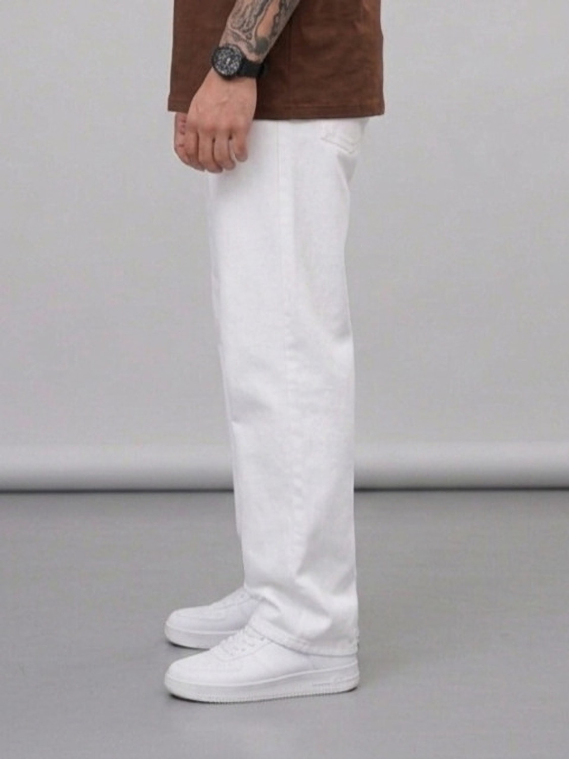 Image of Naaztraders Straight Fit Men White Jeans