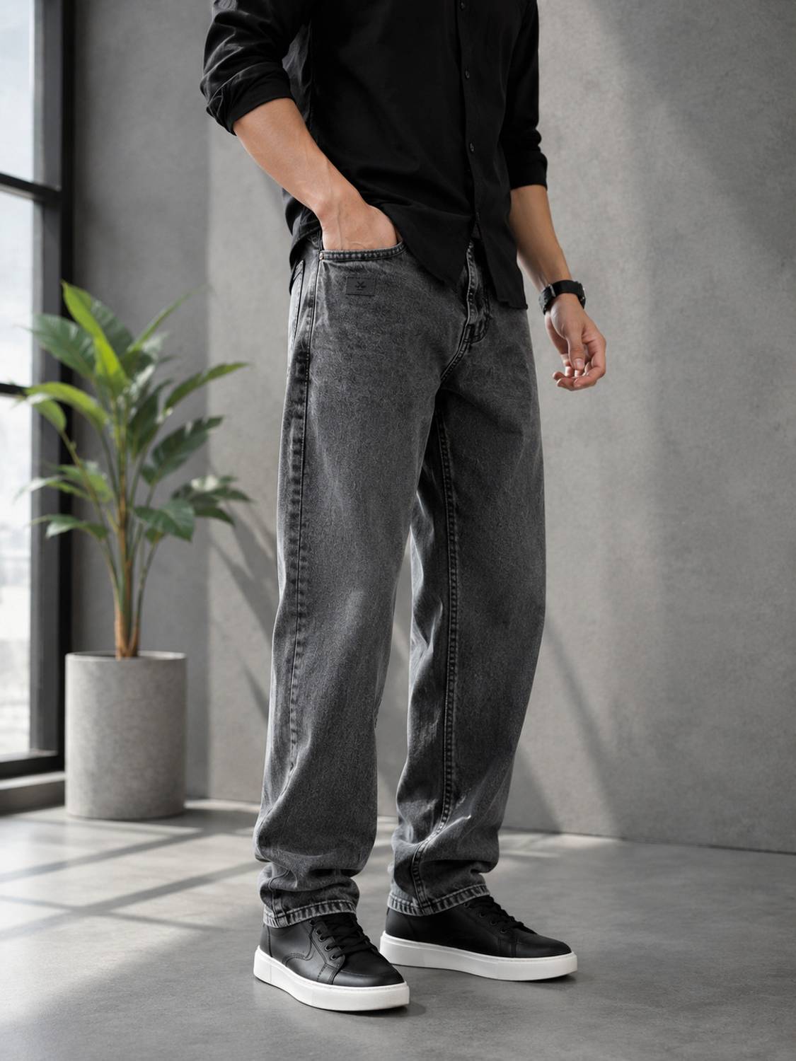 7 CUTS Straight Fit Men Grey Jeans - Image 3
