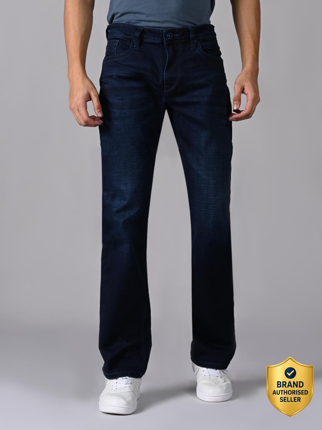Image of LAWMAN Straight Fit Men Dark Blue Jeans