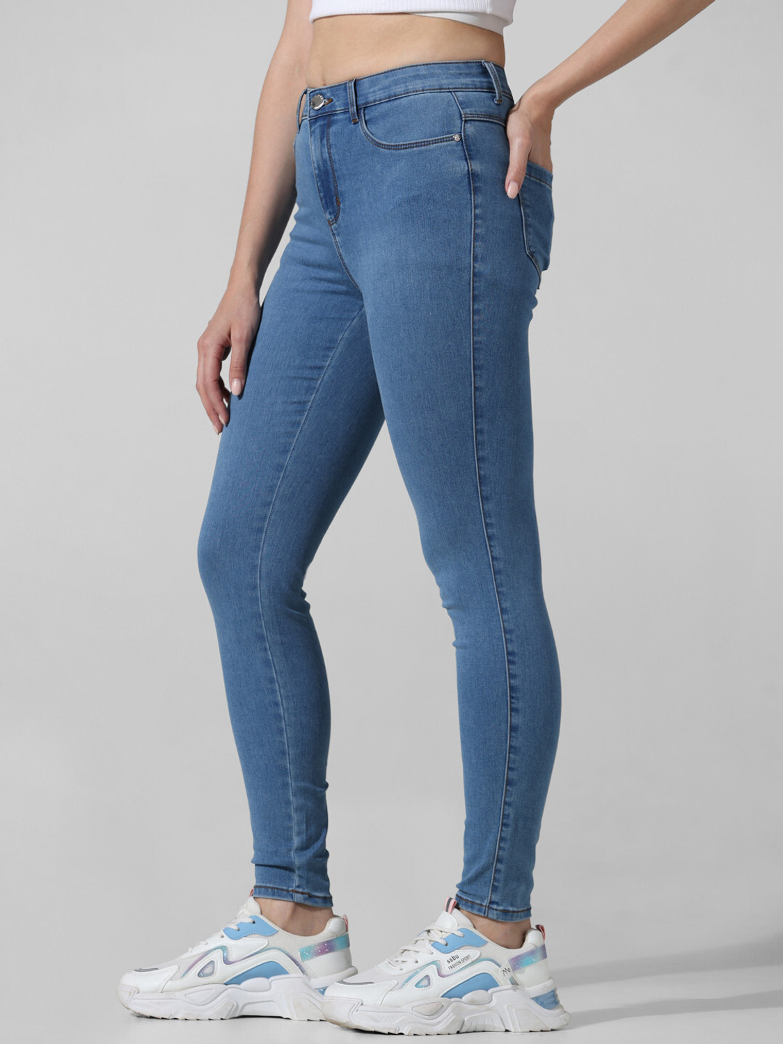 Image of ONLY Skinny Women Blue Jeans