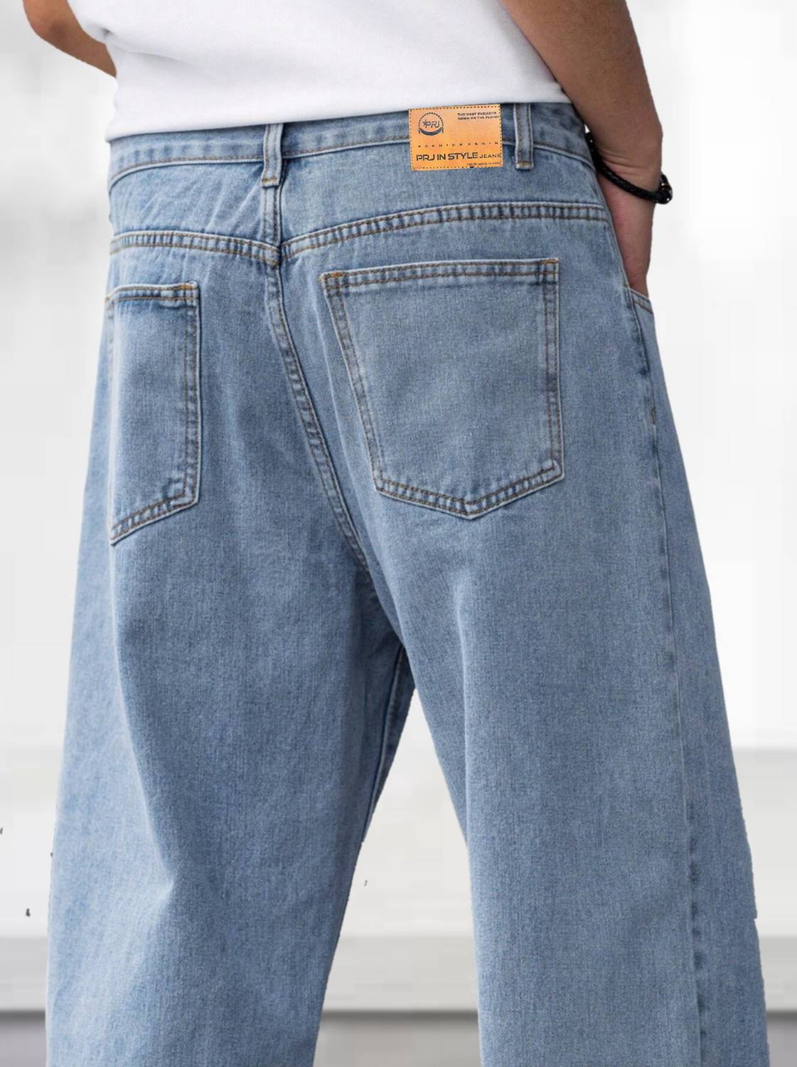 PRJ IN STYLE Loose Fit Men Light Blue Jeans - Image 3